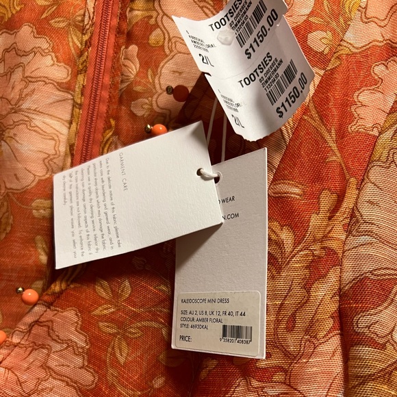 Zimmermann KALEIDOSCOPE MINI DRESS in Amber Floral - NWT - Size 2 - Picture 5 of 9